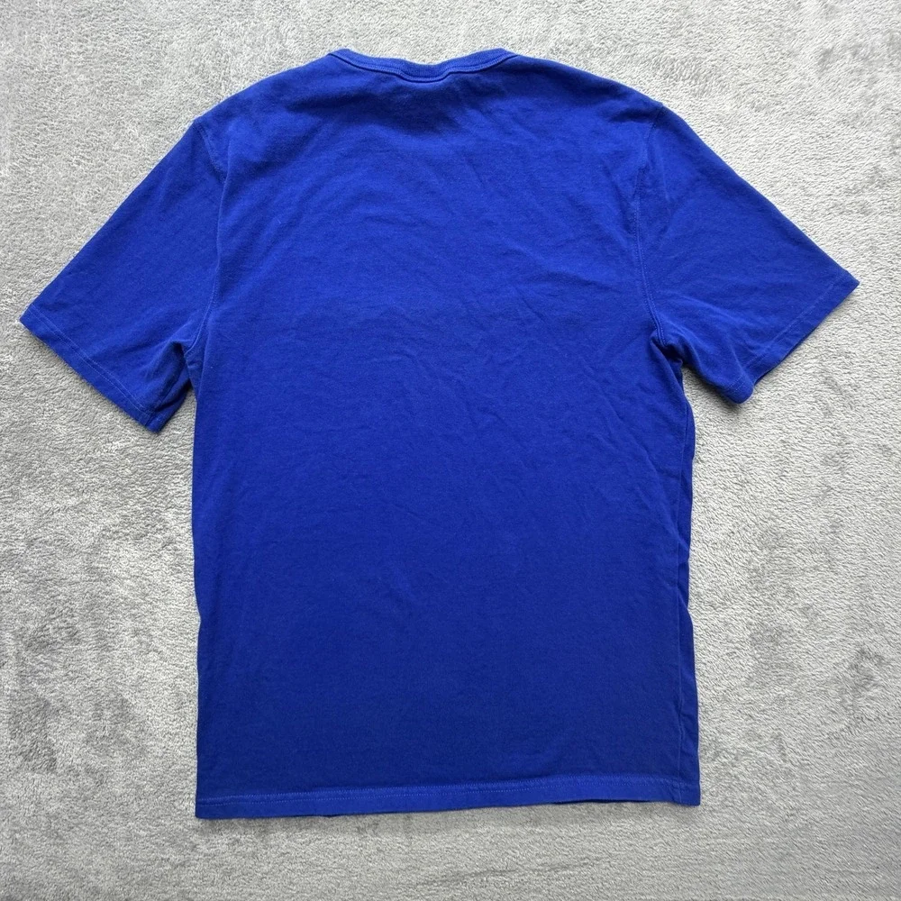 Champion Shirt Mens Medium Blue Script Logo‎ Graphic Tee T-Shirt Casual Crewneck